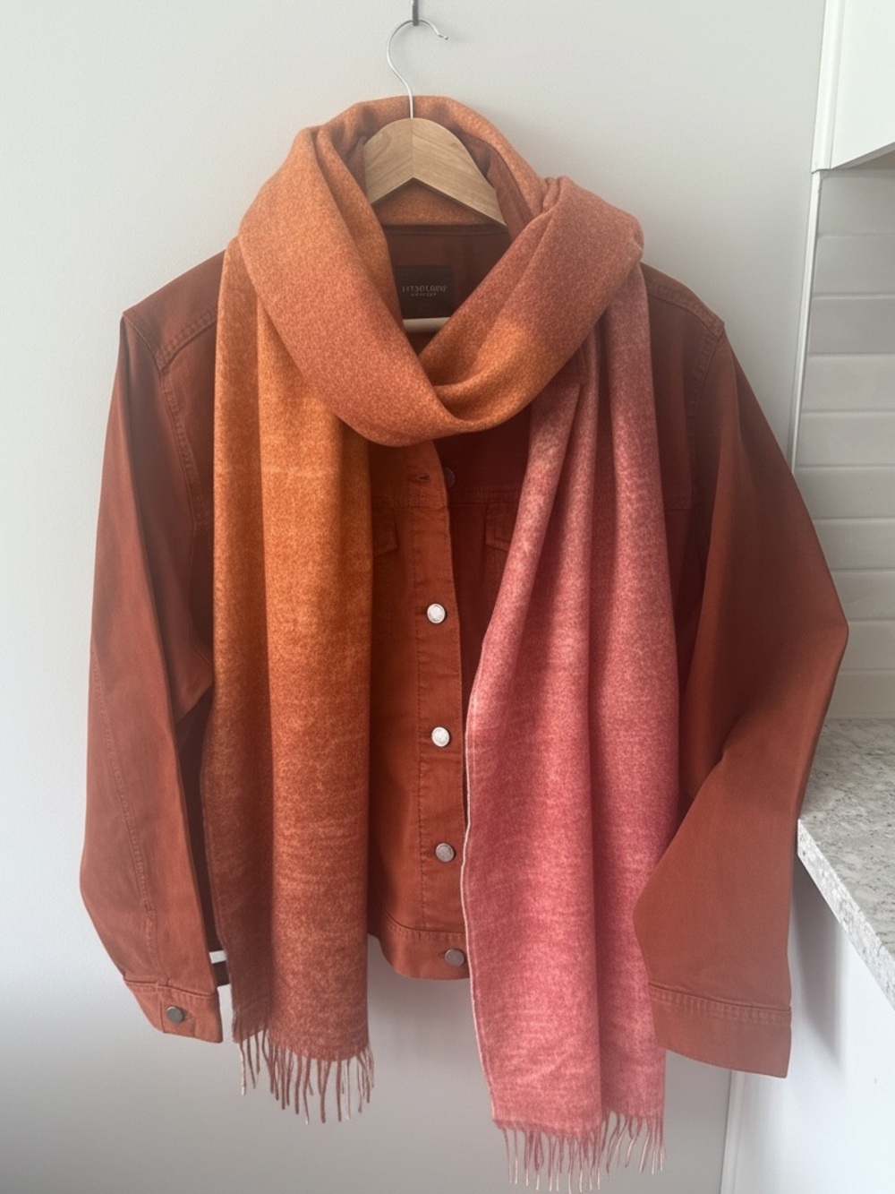 Vintage Mantas Ezcaray Mohair Soft Ombre Pink Scarf Lightweight Rare